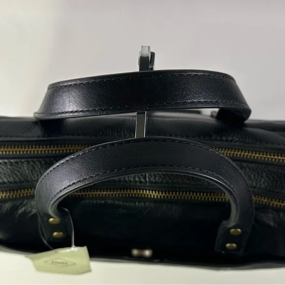 NEW Men’s Fossill HaskellBlack Leather Men's Briefcase/Laptop Bag - Picture 8 of 16